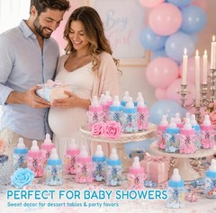 Delightful 24 Baby Bottle Candy Boxes & Handmade Floral Roses for Celebrations