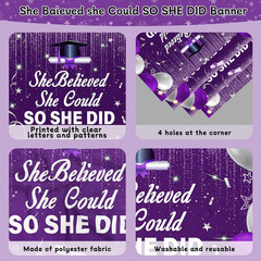 Purple Black 2026 Graduation Decorations for Women Girls – She Believed She Coul