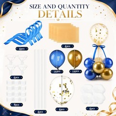 4 Set Table Centerpieces Balloons Stand Kit Table Stand Holder with Tulle and…
