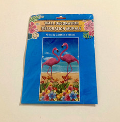 Pink Flamingo Tropical 42×72″ Wall Mural Decoration Hawaiian Luau Beach Party