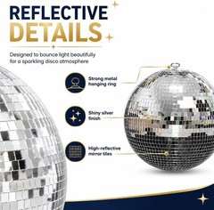 Versatile 12-Inch Disco Ball: Perfect for Weddings, Birthdays & Home Decor