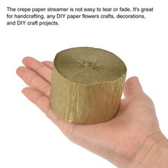 Crepe Paper 2 Inch x 27 Ft, White, Black, Gold, Pack of 6