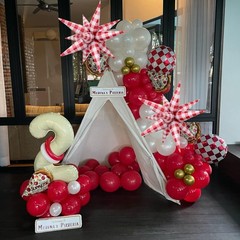 32 Inch Red White Gingham Star Burst Balloons, Red Plaid Checkered Explosion …