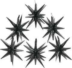 4D 14 Point One-Piece Star Cone Balloon Metallic Spike Explosion Star Balloon, 6