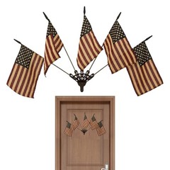 Five Tea-Stained Flags, Vintage US Small Flags Patriotic Decoration For Wall Art
