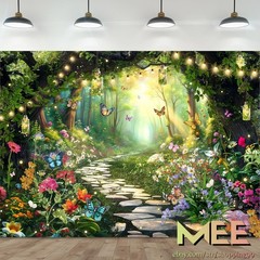 Fairy Tale Enchanted Forest Backdrop Wonderland Dreamy Jungle Background Props