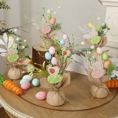 6 PCS Easter Decoration Home 8 Inch Egg Tree Table Centerpiece Mini Spring