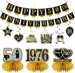 50Th Anniversary Decorations, 10Pcs Happy 50Th Wedding Anniversary Vintage 1976
