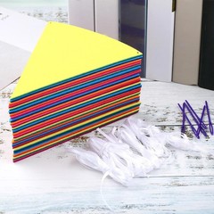 6 Strings 72PCS Rainbow Felt Bunting Colorful Pennant Banner Flags with Ribbo…