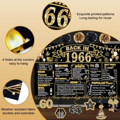 60th Birthday Party Decorations Set, 103 PCS Vintage 1966 Theme, Tableware & Bac