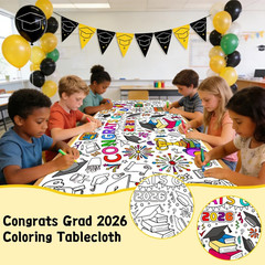 Graduation Coloring Tablecloth/Poster, Kindergarten Graduation Gifts, 72″ X 30″