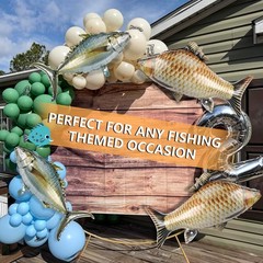 6 Pcs Fish Balloons,Inflatable Realistic Carp Tuna Fish Balloons for Gone