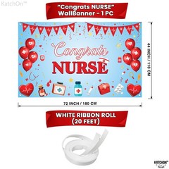 Red and Blue Congrats Nurse Banner – XtraLarge 72×44 Inch | Grad Banner, 2026 G