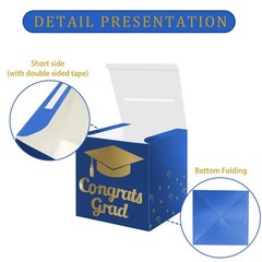 Graduation Card Box Holder, Congrats Grad 8.5 x x inches, Blue
