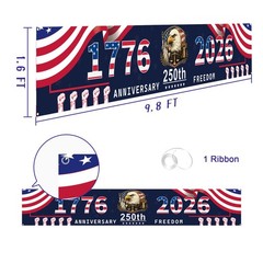 250 Anniversary USA Banner, 1776-2026 American 250Th Yard Banner Sign for Garden