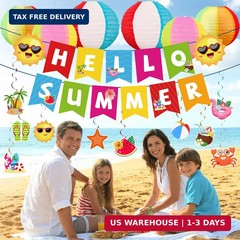 DMIGHT Summer Party Decorations Kit, Beach Pool Party Decorations, Hello Summer