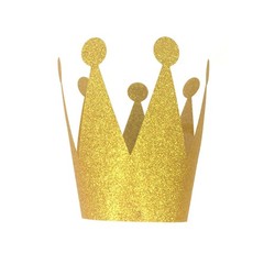 Gold Party Crowns for Kids 6 Pack, Mini Glitter Paper Hats, Prince and Prince…