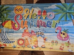 NEW Hello Summer Beach Gnomes Polyester Banner Back Drop Party 70″x40″