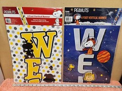Eureka Peanuts 4 Foot Vertical Banner Lot Of 2 Peanuts Snoopy Classroom & Doors