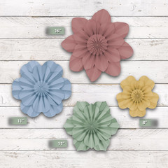 Cottage Charm Paper Flowers Premade Decorations for Party Photo Backdrops, Class