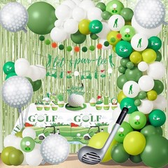 123Pcs Golf Party Decorations Set – Foil Balloons, Banner, Cake Toppers & Tablec