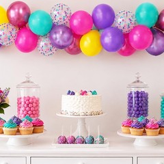 Purple Pink Blue Confetti Balloon, Balloons Party Decorations- 12in Hot Pink …