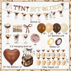 53Pcs Espresso Martini Birthday Party Decorations, a Tiny Bit Older Birthday Dec