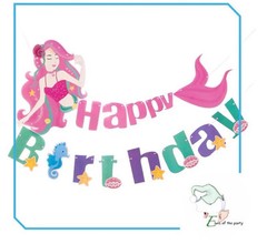 Mermaid Birthday Party Decorations + 16 Pc Tableware
