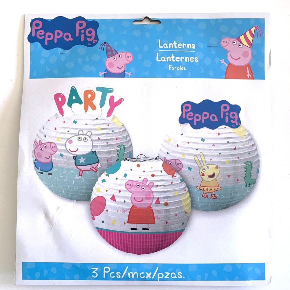 3 Piece PEPPA PIG Confetti Party Paper Lanterns