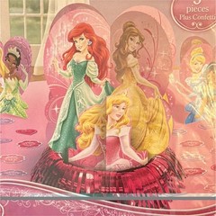 Disney Princess Table Decorating Kit 3pc + Confetti Pink Multicolor Ariel Belle