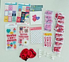Valentine decor 42+ piece gel cling party bag balloon card kit napkin lot