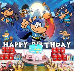 Dog Man Backdrop 5x3ft Party Supplies Kids Birthday Decoration Banner Background