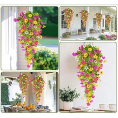 Plastic and Silk Eucalyptus Hanging Plant Garland 78cm Violet for Home Decor