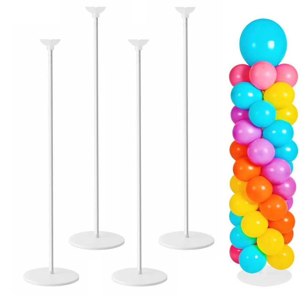 Balloon Column Stand Set of 4, Adjustable Balloon Tower Pillar Kit for Weddin…