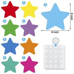 45 PCS Star Cutouts Assorted Color Paper Bulletin Board Classroom Craft Decor