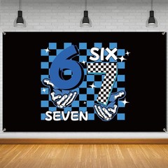 6 7 Birthday Decorations Funny 6 7 Meme Booth Backdrop Six Seven Birthday Par…