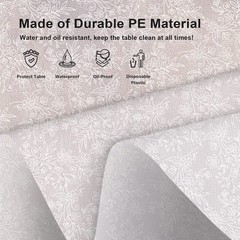 12 Pack Plastic Lace Tablecloth, White Plastic Table Cloths for Parties Dispo…