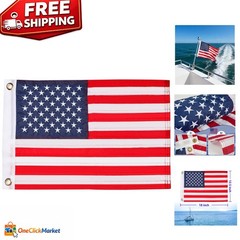 Weather-Resistant 12.5» x 18» American Flag – Celebrate Patriotism -Round