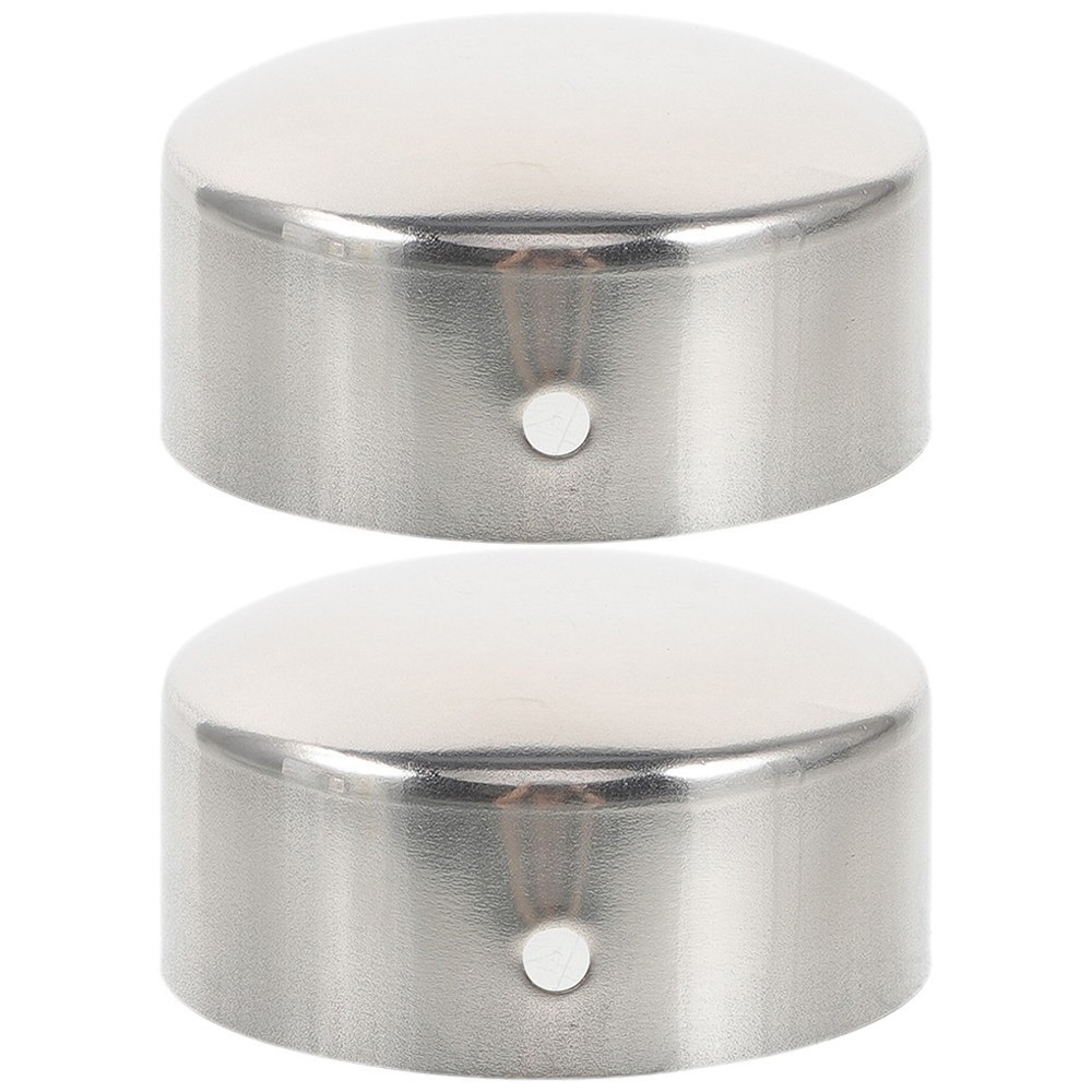 2Pcs Durable Metal Handrail End Caps Stainless Steel Tube Plugs Silver