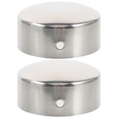 2Pcs Durable Metal Handrail End Caps Stainless Steel Tube Plugs Silver