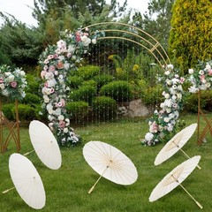 8 Pcs 23.6 Inch White Paper Umbrella, Chinese Oiled Paper Parasol Umbrellas, …