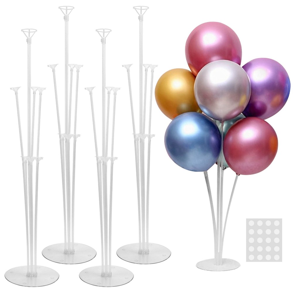 JOYYPOP 4 Sets Balloon Stand Kit For Table, 10 x 5 x 1.5 inches, 4 Pack Clear