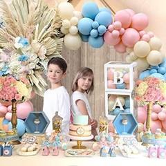 DIY Gender Reveal Party Decorations – 176pcs Pink and Blue Balloons Arch Kit,…