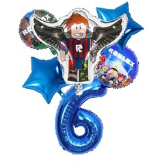Robot Game Theme Balloon 6pcs Set For Birthday Decoration And Fast Shipping USA