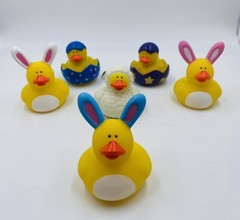 12 Easter Rubber Ducks 2″ x 2″ Bunny Sheep Egg Ducks