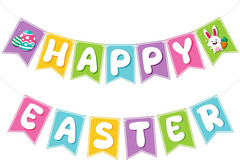 Easter Decorations – Happy Easter Banner | Bunny Party Decorations for Indoor Ou
