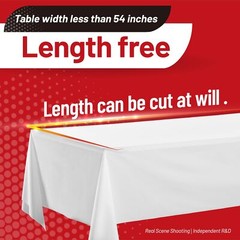 Plastic Table Cloth, 310 Ft X 54 in Disposable Tablecloth White Plastic Table…