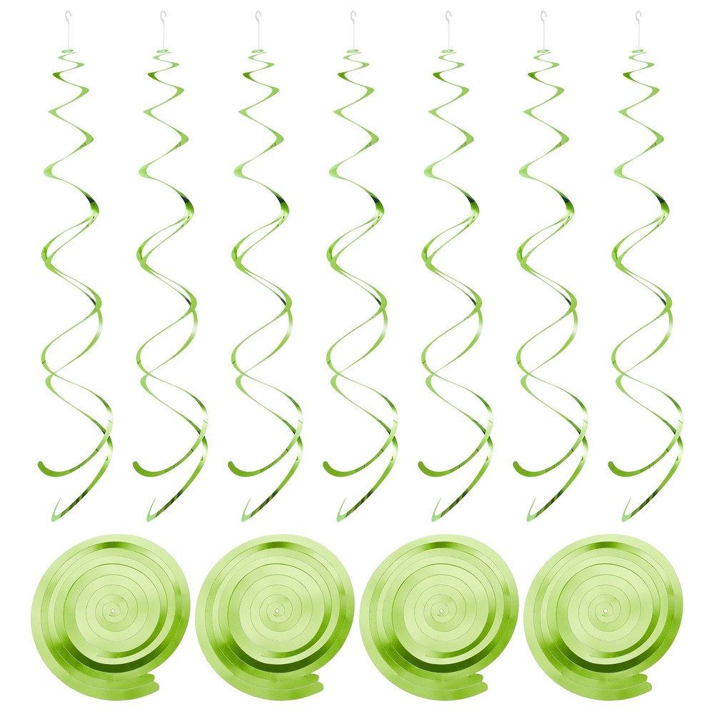 18 Pcs Light Green Party Hanging Double Strip with Hang Tag Hook