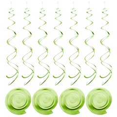 18 Pcs Light Green Party Hanging Double Strip with Hang Tag Hook