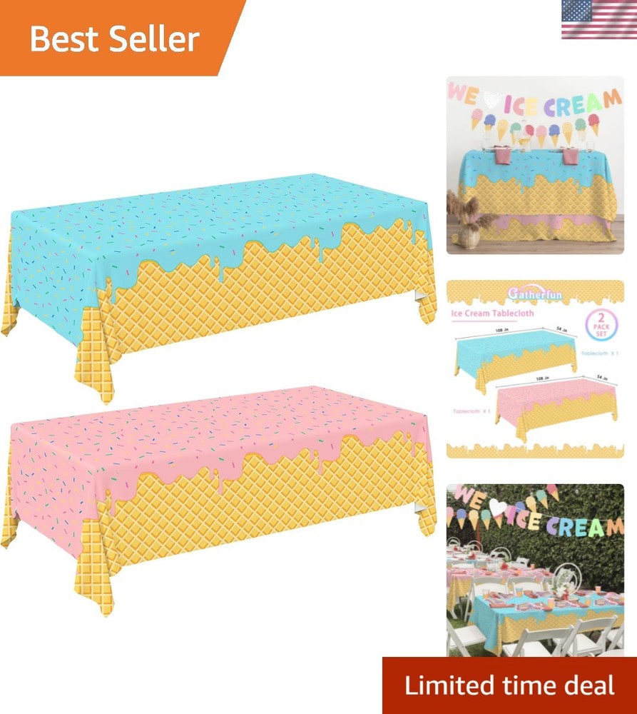 Ice Cream Party Supplies: 2-Pack Ice Cream Birthday Party Decorations,Disposa…